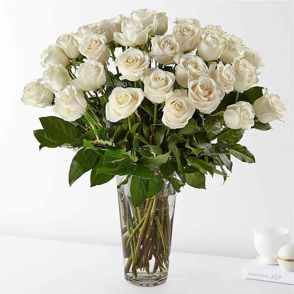 Long Stem White Rose Bouquet – MELINDA MCCOY'S FLOWERS, Long Beach CA
