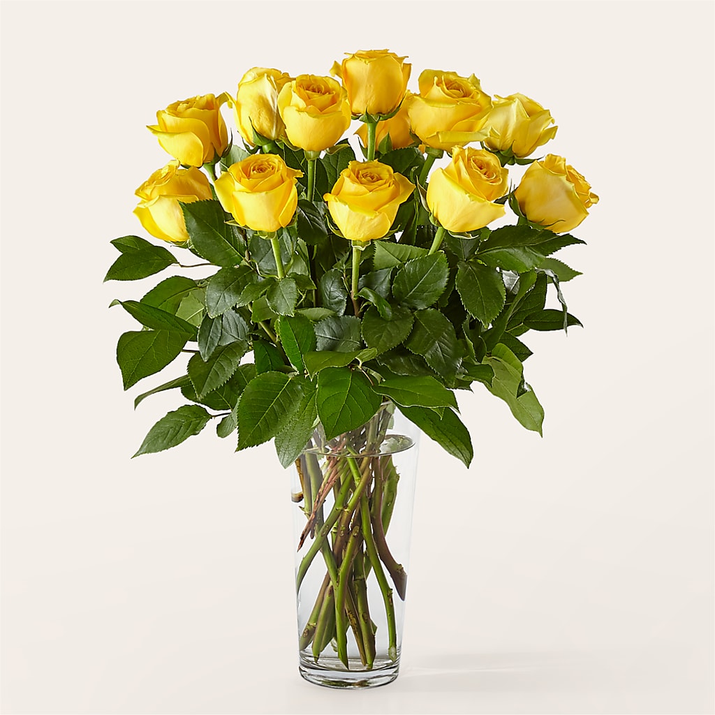 Long Stem Yellow Rose Bouquet – MELINDA MCCOY'S FLOWERS, Long Beach CA