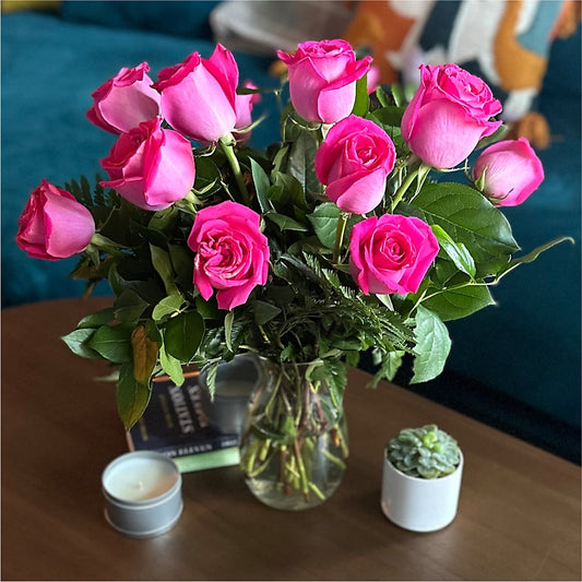 Long Stem Pink Rose Bouquet – MELINDA MCCOY'S FLOWERS, Long Beach CA