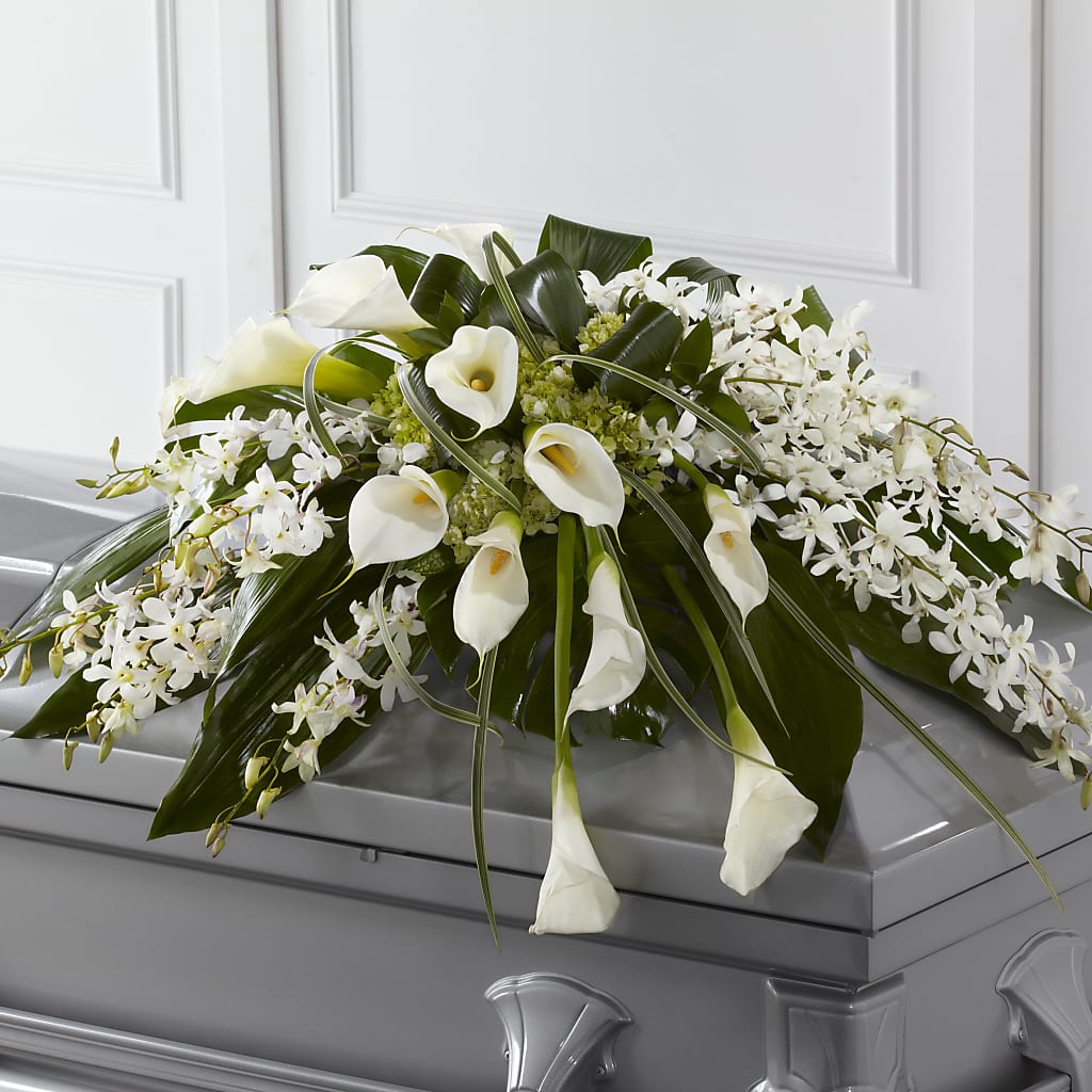 Angel Wings Casket Spray – MELINDA MCCOY'S FLOWERS, Long Beach CA