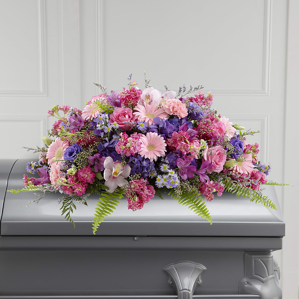 Glorious Garden Casket Spray – MELINDA MCCOY'S FLOWERS, Long Beach CA
