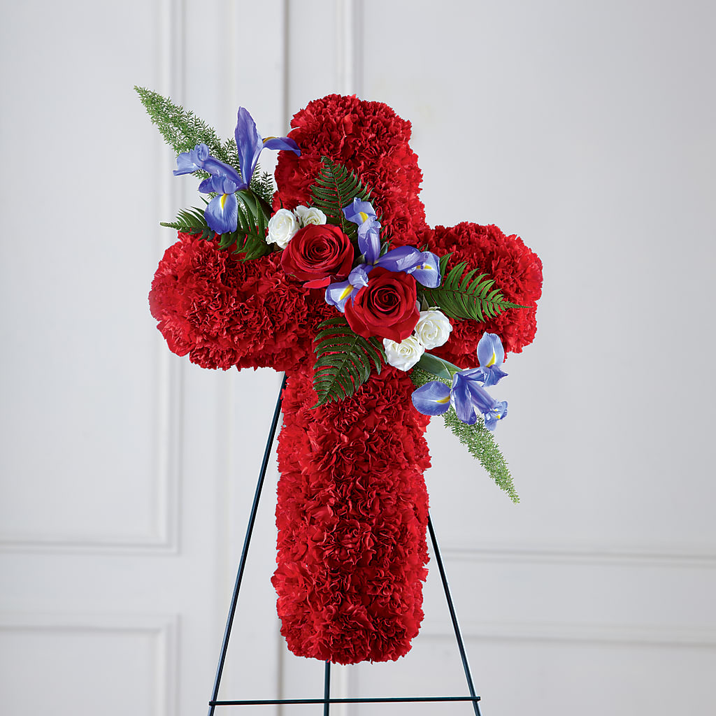 Faithful Hero Floral Cross – MELINDA MCCOY'S FLOWERS, Long Beach CA
