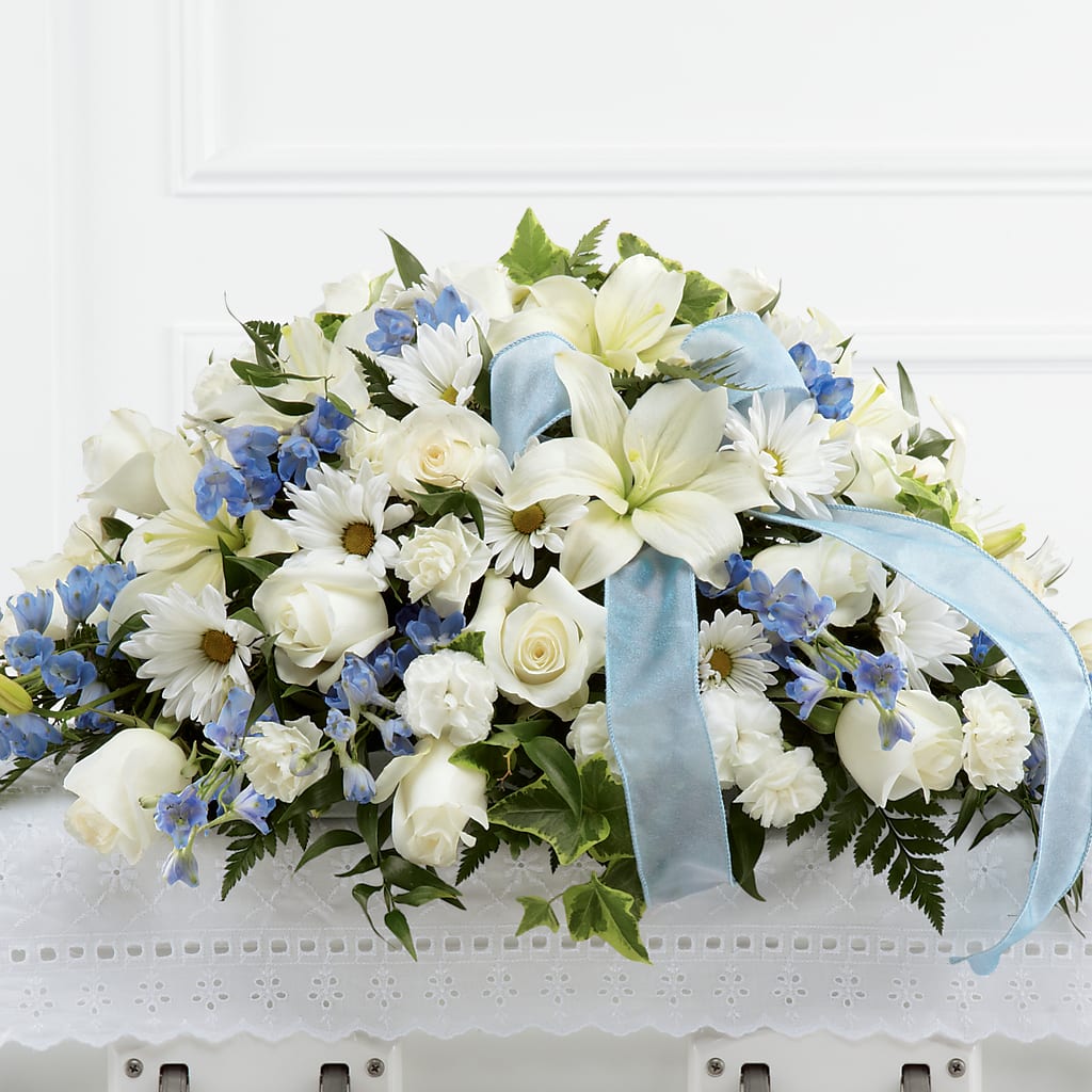 Tender Treasure Casket Spray – MELINDA MCCOY'S FLOWERS, Long Beach CA