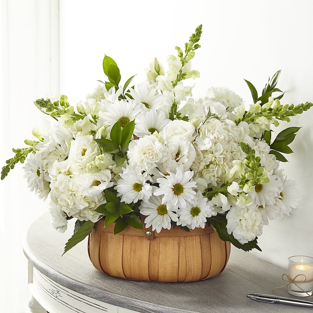 Pure Ivory Basket – MELINDA MCCOY'S FLOWERS, Long Beach CA