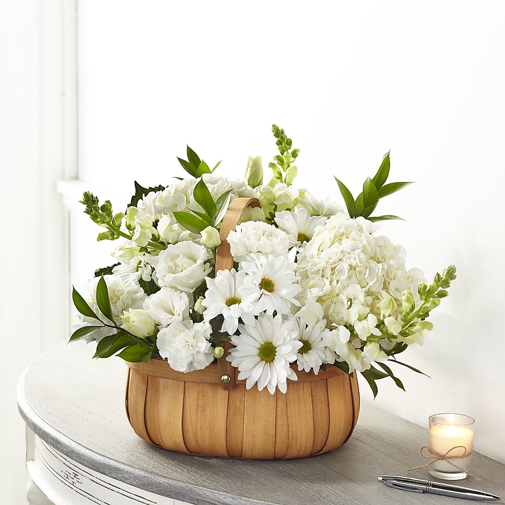 Pure Ivory Basket – MELINDA MCCOY'S FLOWERS, Long Beach CA