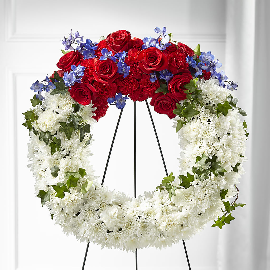 Patriotic Passion Wreath – MELINDA MCCOY'S FLOWERS, Long Beach CA