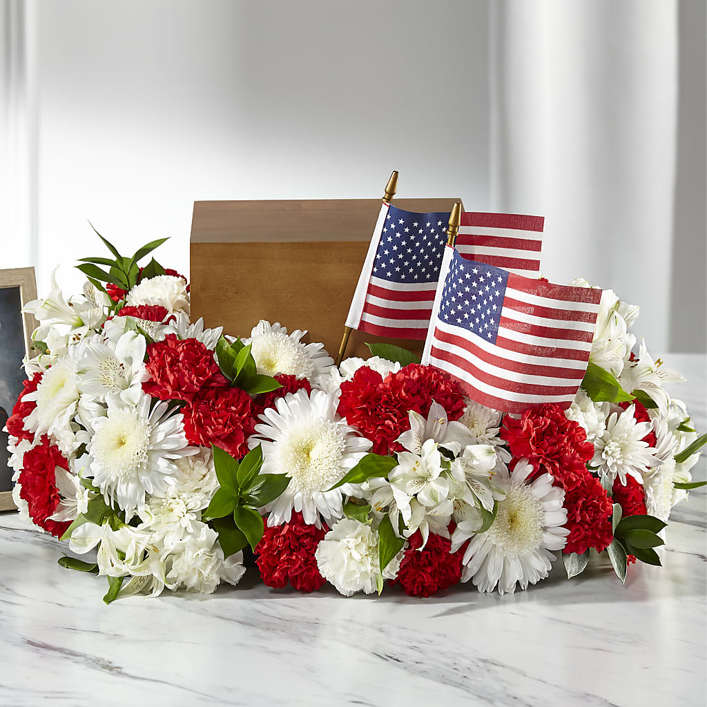 Spirit of Patriotism Cremation Adornment – MELINDA MCCOY'S FLOWERS, Long Beach CA