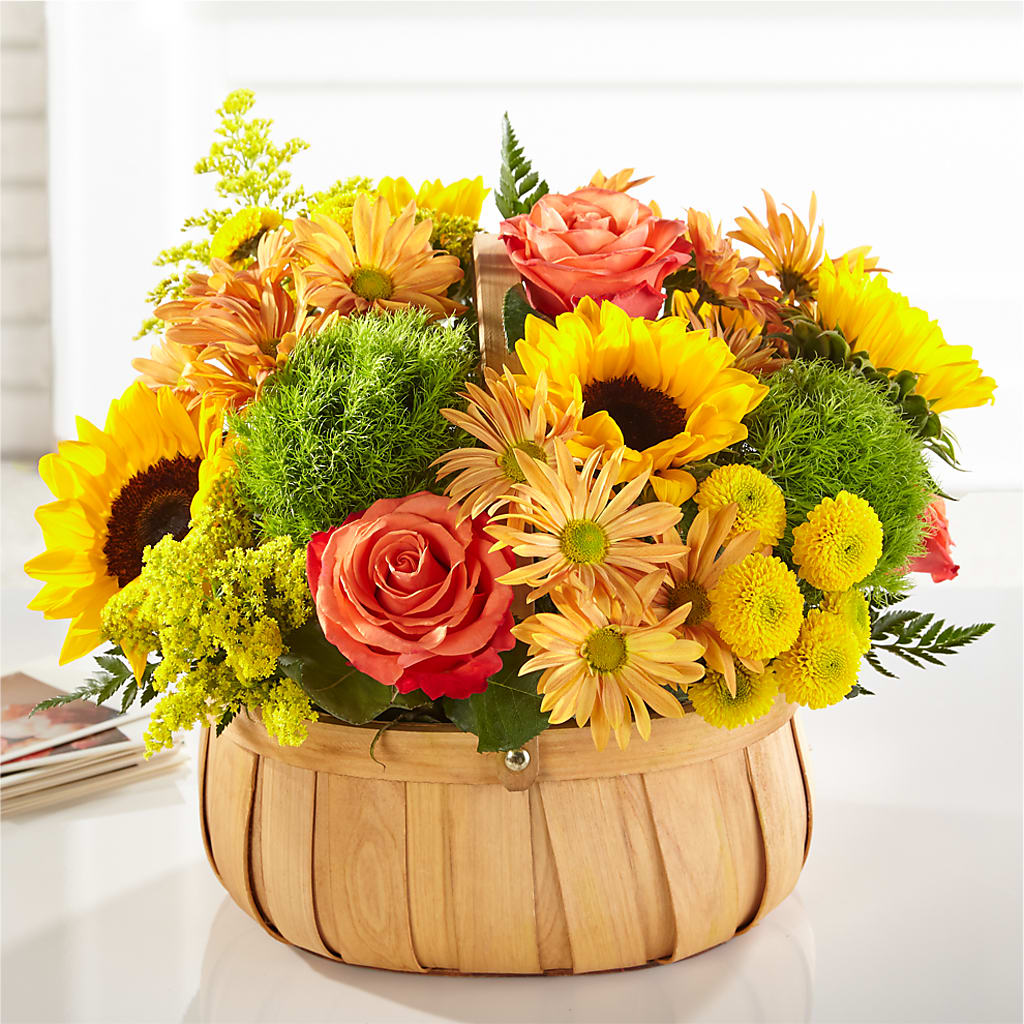 Harvest Sunflower Basket – MELINDA MCCOY'S FLOWERS, Long Beach CA