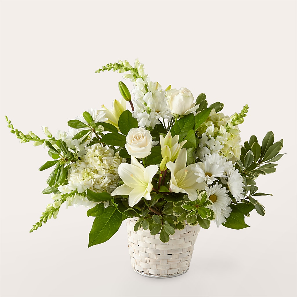 Ivory Elegance Floral Basket – MELINDA MCCOY'S FLOWERS, Long Beach CA