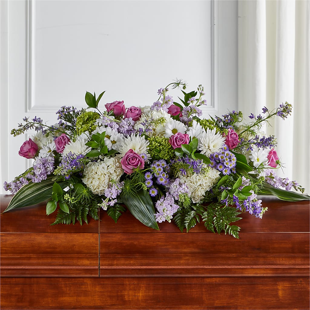 Meadows of Serenity Casket Spray – MELINDA MCCOY'S FLOWERS, Long Beach CA