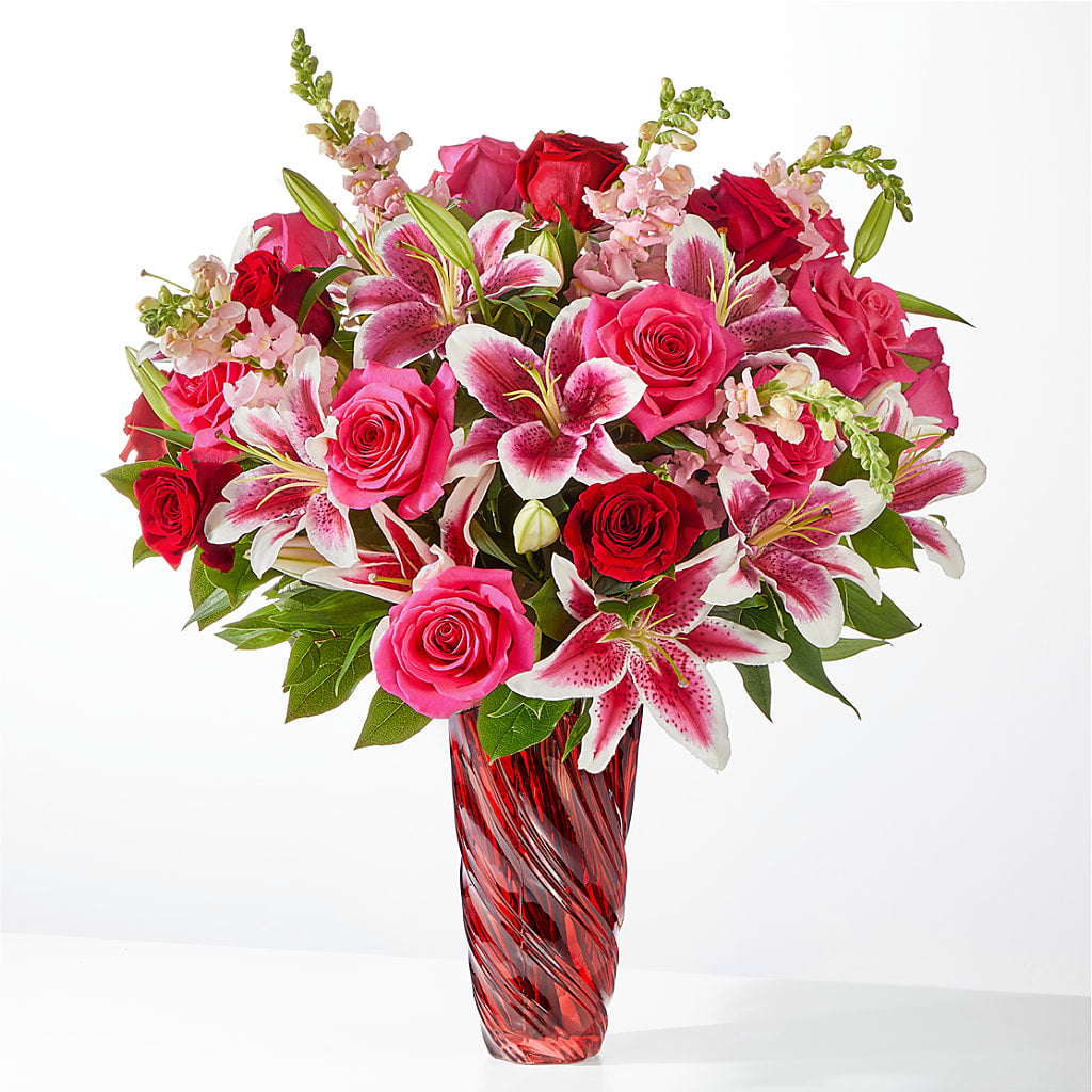 Always You Bouquet with Luxe Swirl Vase – MELINDA MCCOY'S FLOWERS, Long Beach CA