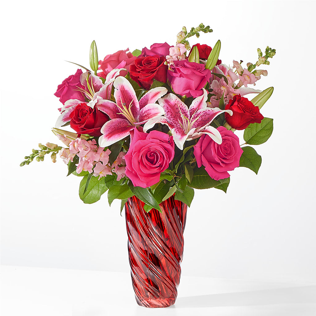 Always You Bouquet with Luxe Swirl Vase – MELINDA MCCOY'S FLOWERS, Long Beach CA