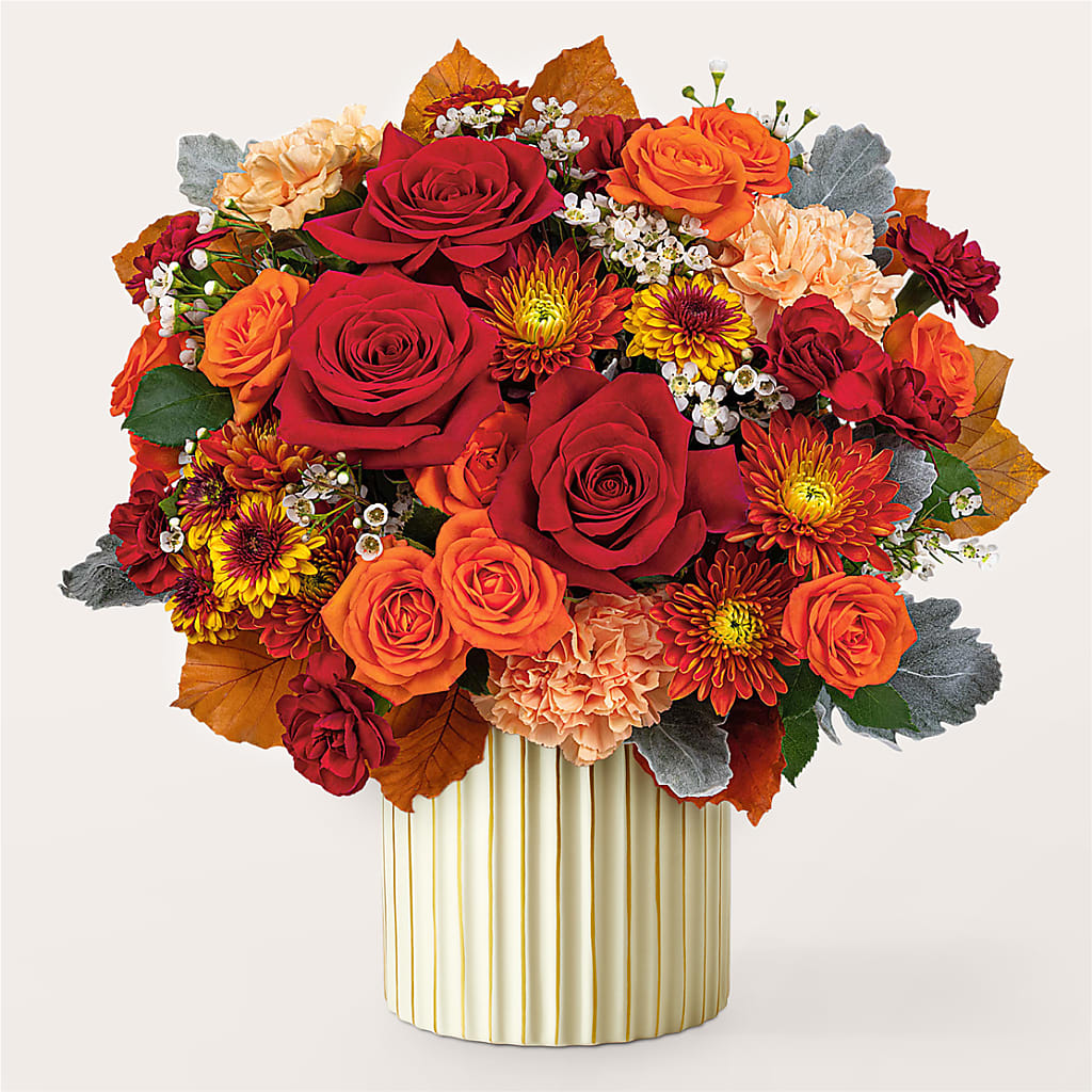 Merlot Bouquet with Ivory Vase – MELINDA MCCOY'S FLOWERS, Long Beach CA