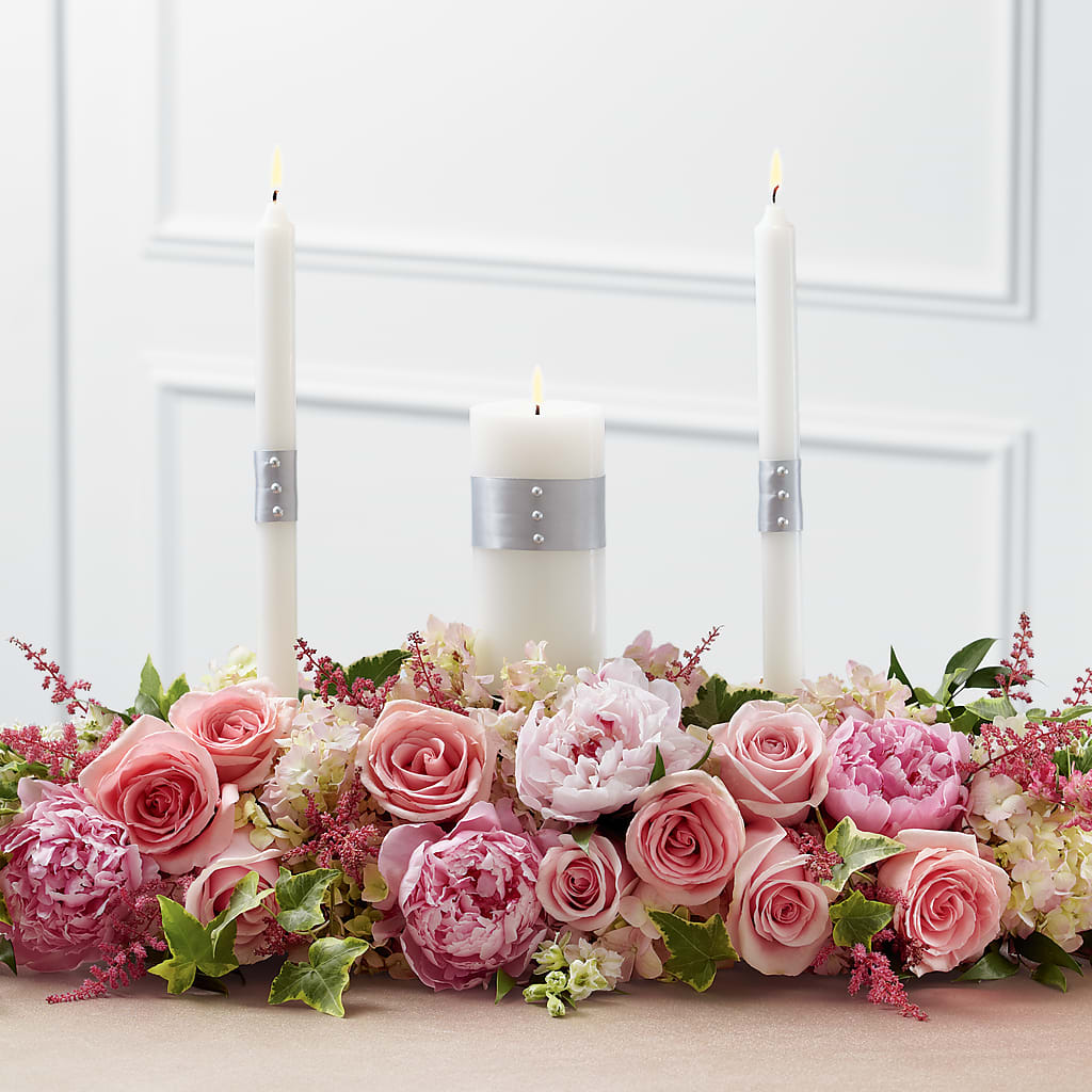 Worldwide Romance Unity Candle Arrangement – MELINDA MCCOY'S FLOWERS, Long Beach CA