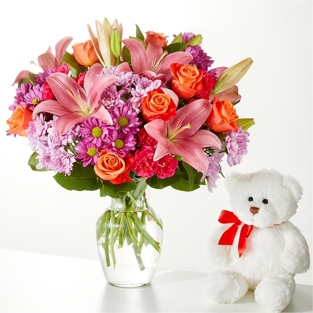 One and Only Bouquet and Bear Bundle – MELINDA MCCOY'S FLOWERS, Long Beach CA