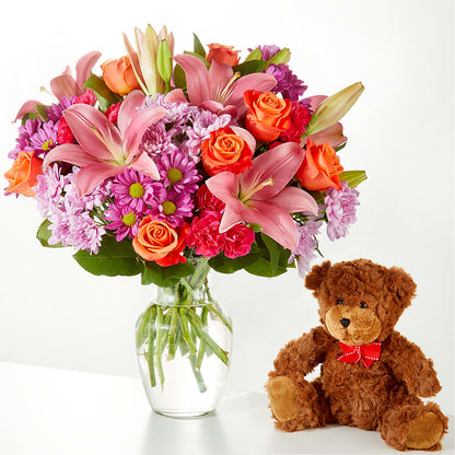 One and Only Bouquet and Bear Bundle – MELINDA MCCOY'S FLOWERS, Long Beach CA