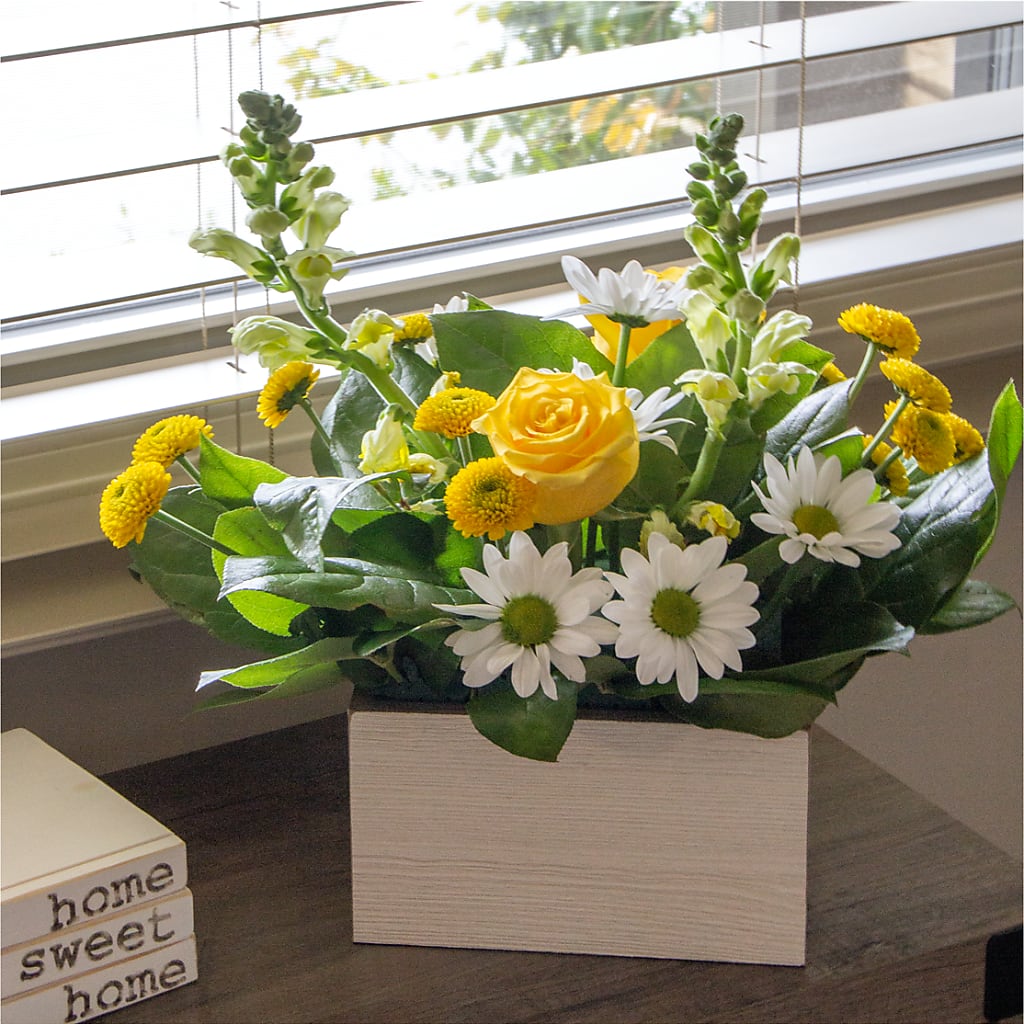 Sun Salutation Box Bouquet – MELINDA MCCOY'S FLOWERS, Long Beach CA