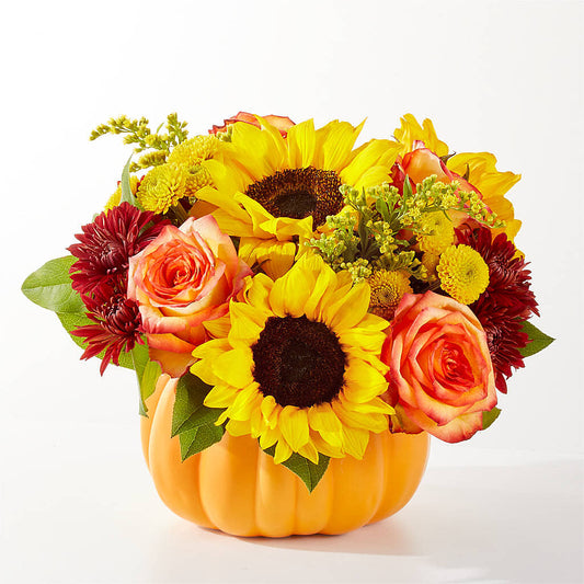Golden Gourd Pumpkin Bouquet – MELINDA MCCOY'S FLOWERS, Long Beach CA