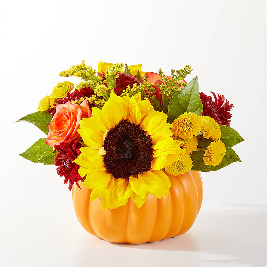 Golden Gourd Pumpkin Bouquet – MELINDA MCCOY'S FLOWERS, Long Beach CA