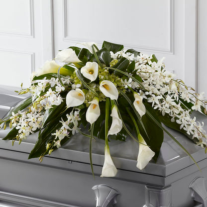 Angel Wings Casket Spray – MELINDA MCCOY'S FLOWERS, Long Beach CA