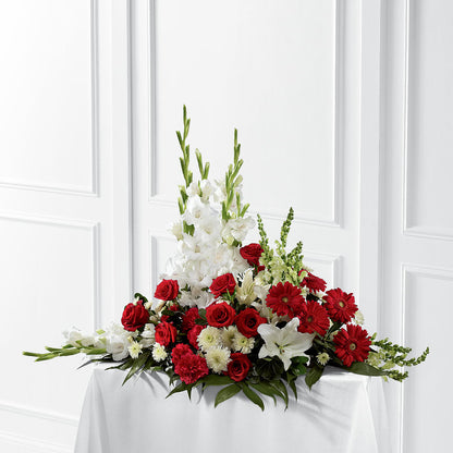 Crimson & White Arrangement – MELINDA MCCOY'S FLOWERS, Long Beach CA