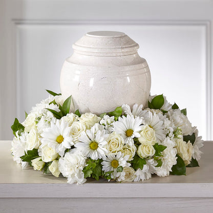 Ivory Gardens Cremation Adornment – MELINDA MCCOY'S FLOWERS, Long Beach CA