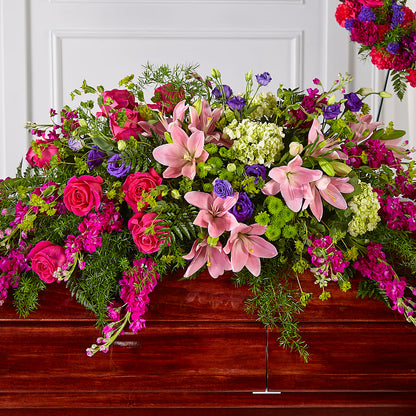 Radiant Tribute Casket Spray – MELINDA MCCOY'S FLOWERS, Long Beach CA