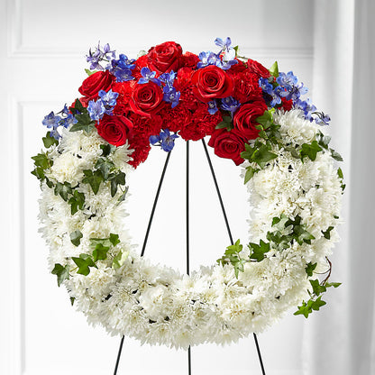 Patriotic Passion Wreath – MELINDA MCCOY'S FLOWERS, Long Beach CA