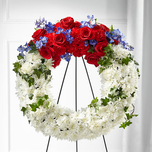 Patriotic Passion Wreath – MELINDA MCCOY'S FLOWERS, Long Beach CA