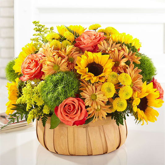 Harvest Sunflower Basket – MELINDA MCCOY'S FLOWERS, Long Beach CA