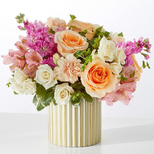Paradise Bouquet with Ivory Vase – MELINDA MCCOY'S FLOWERS, Long Beach CA