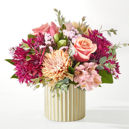 Berry Cobbler Bouquet with Ivory Vase – MELINDA MCCOY'S FLOWERS, Long Beach CA