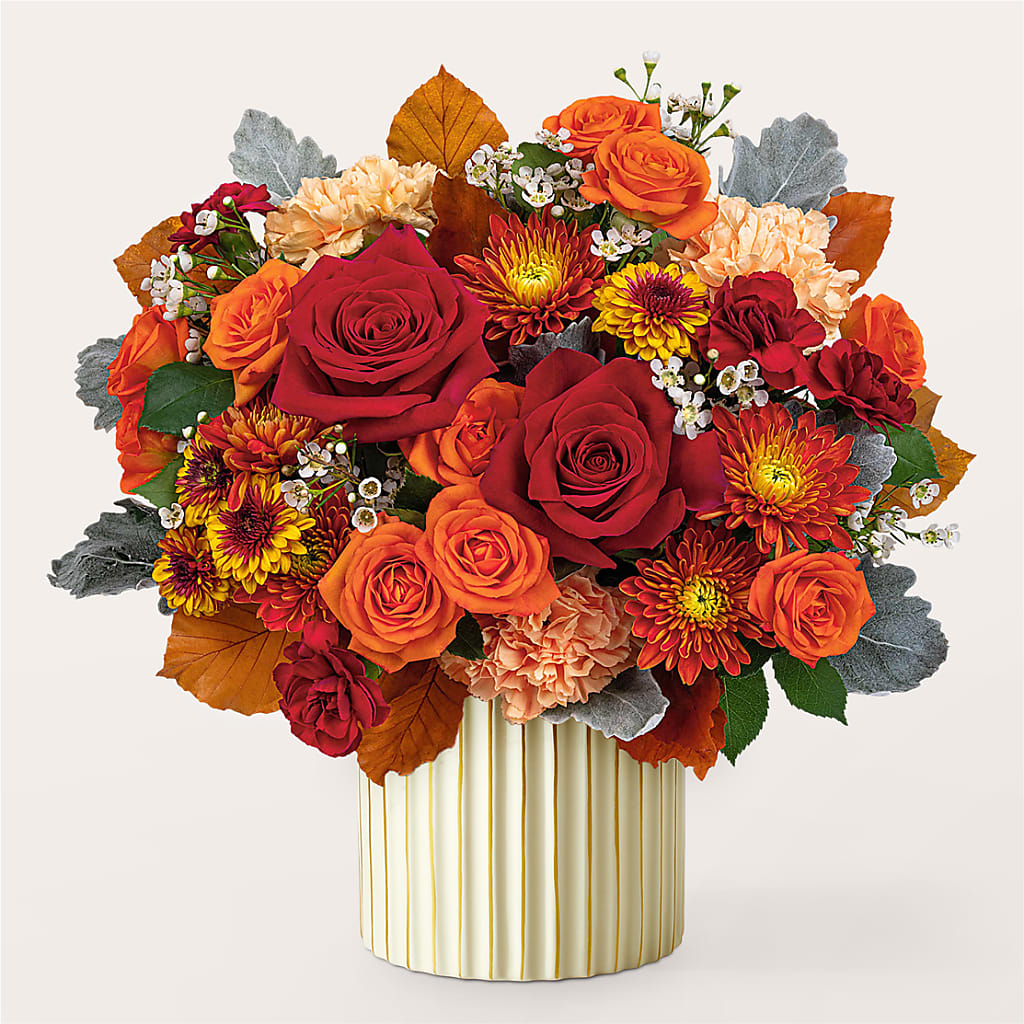 Merlot Bouquet with Ivory Vase – MELINDA MCCOY'S FLOWERS, Long Beach CA