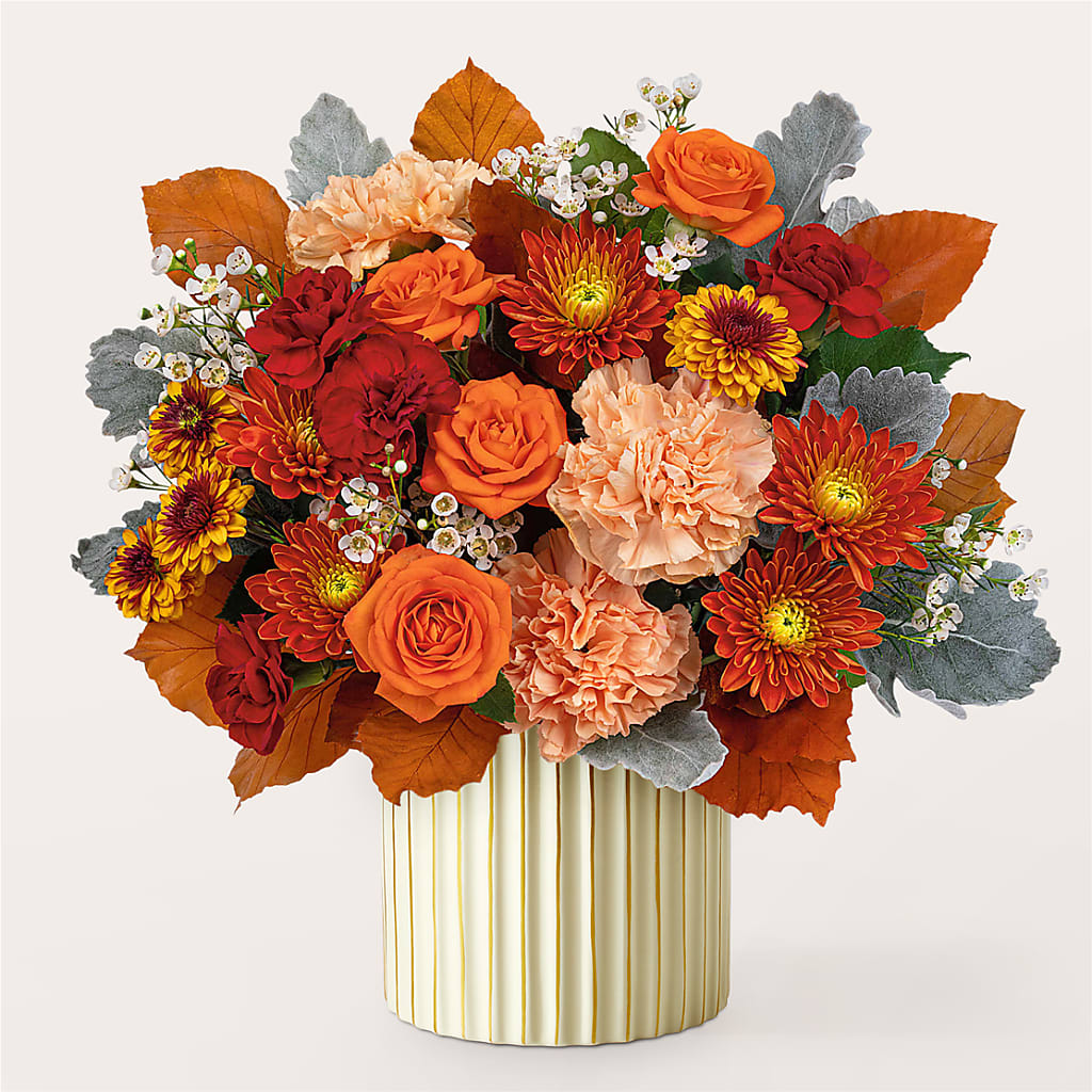 Merlot Bouquet with Ivory Vase – MELINDA MCCOY'S FLOWERS, Long Beach CA
