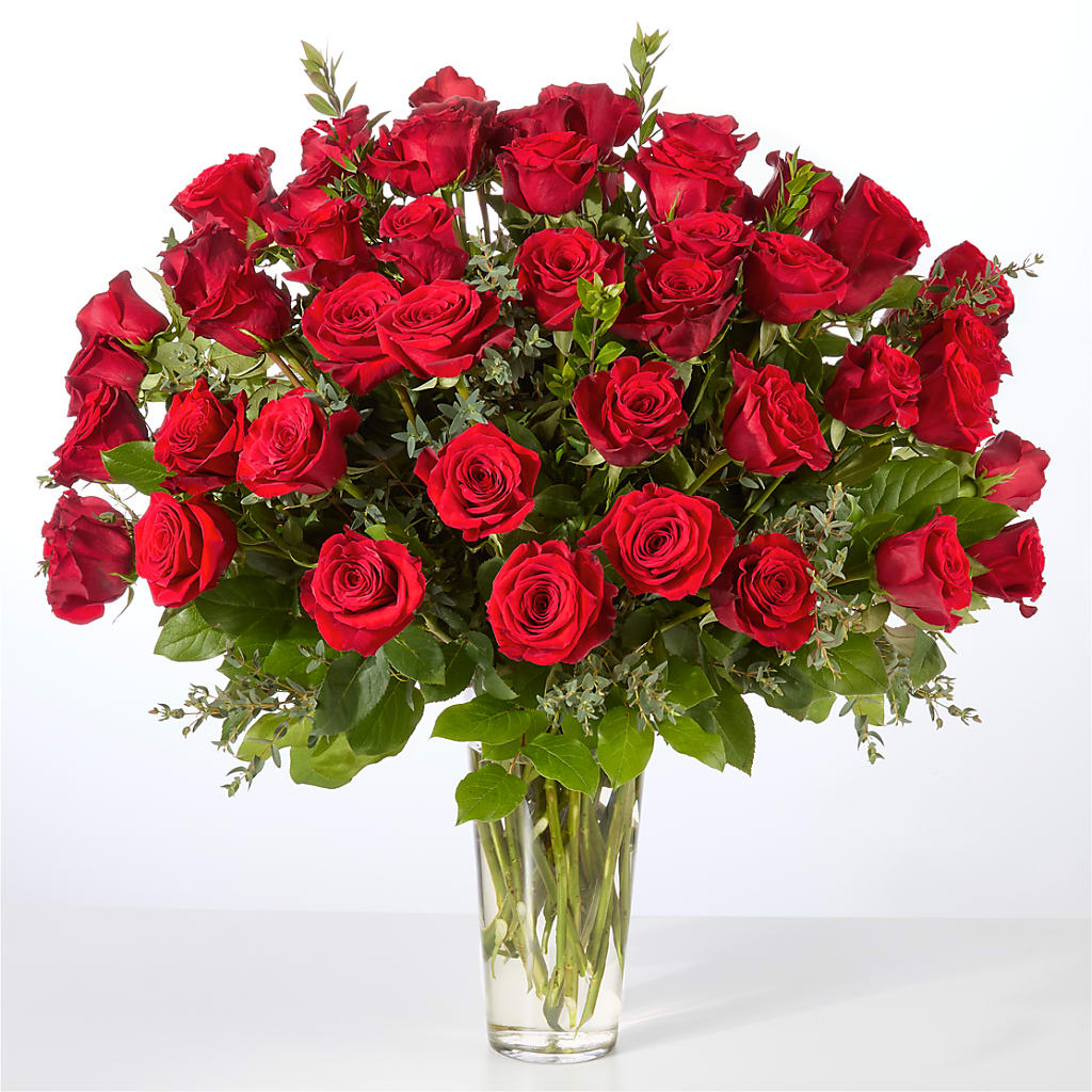 Forever Yours Fifty Stem Red Rose Bouquet – MELINDA MCCOY'S FLOWERS, Long Beach CA