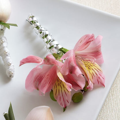 Pink Peruvian Lily Boutonniere – MELINDA MCCOY'S FLOWERS, Long Beach CA