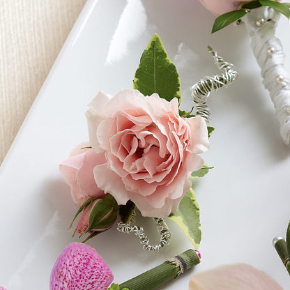 Pink Spray Rose Boutonniere – MELINDA MCCOY'S FLOWERS, Long Beach CA