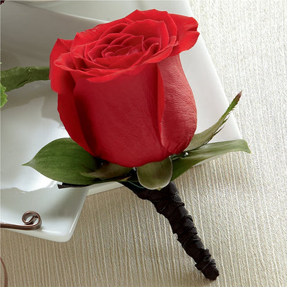 Red Rose Boutonniere – MELINDA MCCOY'S FLOWERS, Long Beach CA