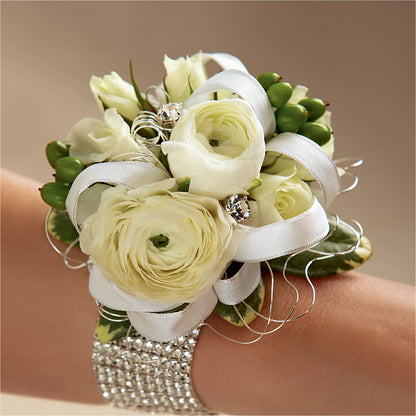 White Wedding Corsage – MELINDA MCCOY'S FLOWERS, Long Beach CA