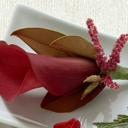 Red Calla Boutonniere – MELINDA MCCOY'S FLOWERS, Long Beach CA